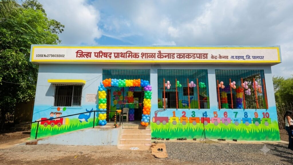 Inauguration of new 1 Classrooom and 23 Toilets built in 8 Z.P. Schools